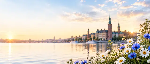 Namnsdagar A–Ö – Solnedgång över Riddarholmen i Stockholm
