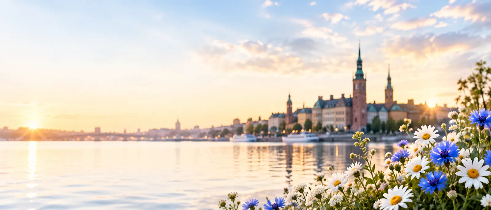 Namnsdagsbilder – Solnedgång över Riddarholmen i Stockholm